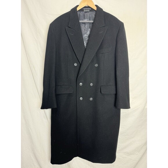EVAN PICONE Double Breasted 100% Pure Wool Long Coat OvercoatSizeS 44